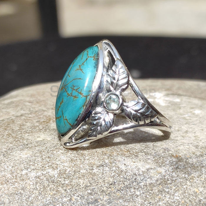 Turquoise-Blue Topaz Marquise Gemstone Ring In 925 Sterling Silver SSR55_0
