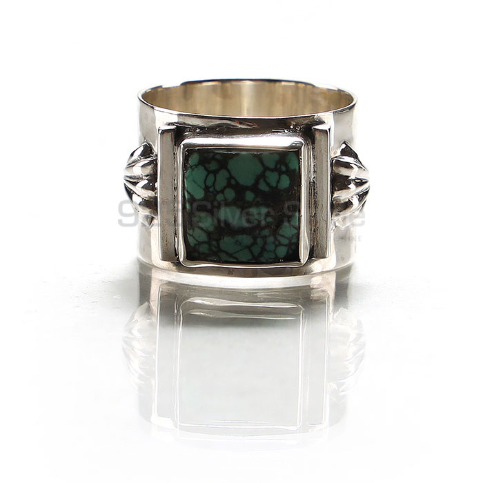 Turquoise Square Gemstone Ring In Sterling Silver Jewelry SSR146-2