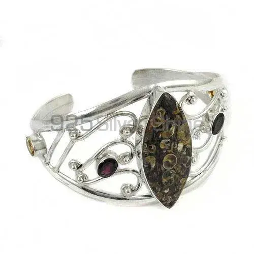 Turtella Jasper Gemstone Cuff Bangle In Sterling Silver 925SSB269