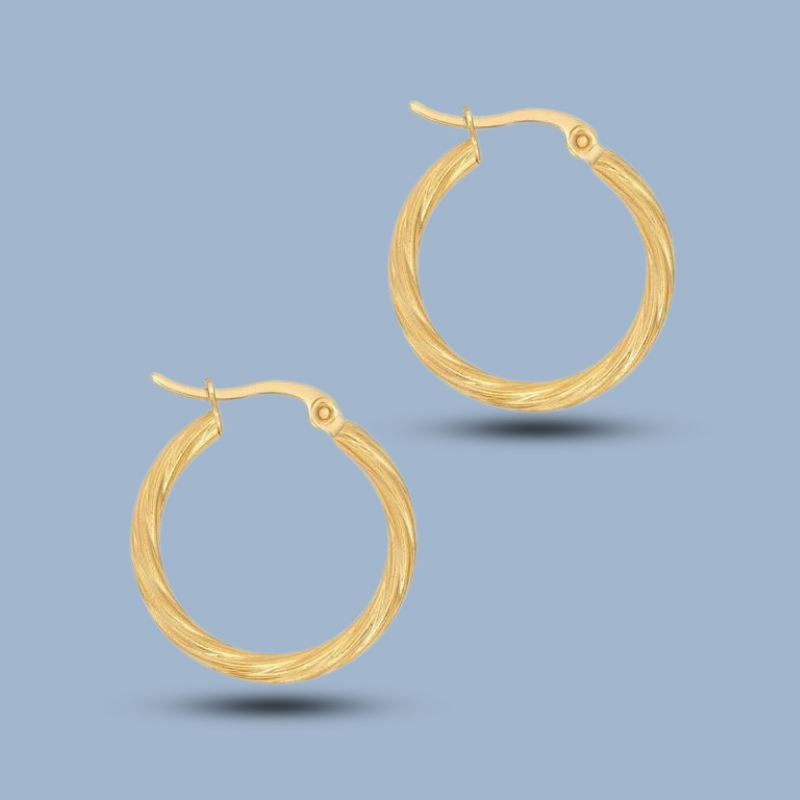 Twisted 925 Sterling Silver Irregular Hoop Earring 925She108