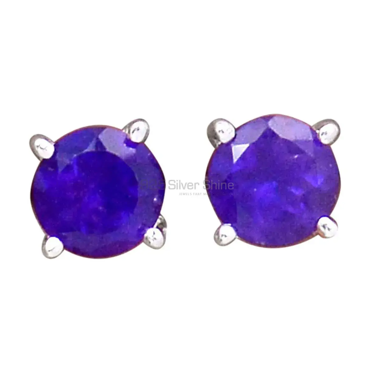 925 Sterling Silver Earrings In Amethyst Gemstone Jewelry 925SE2694