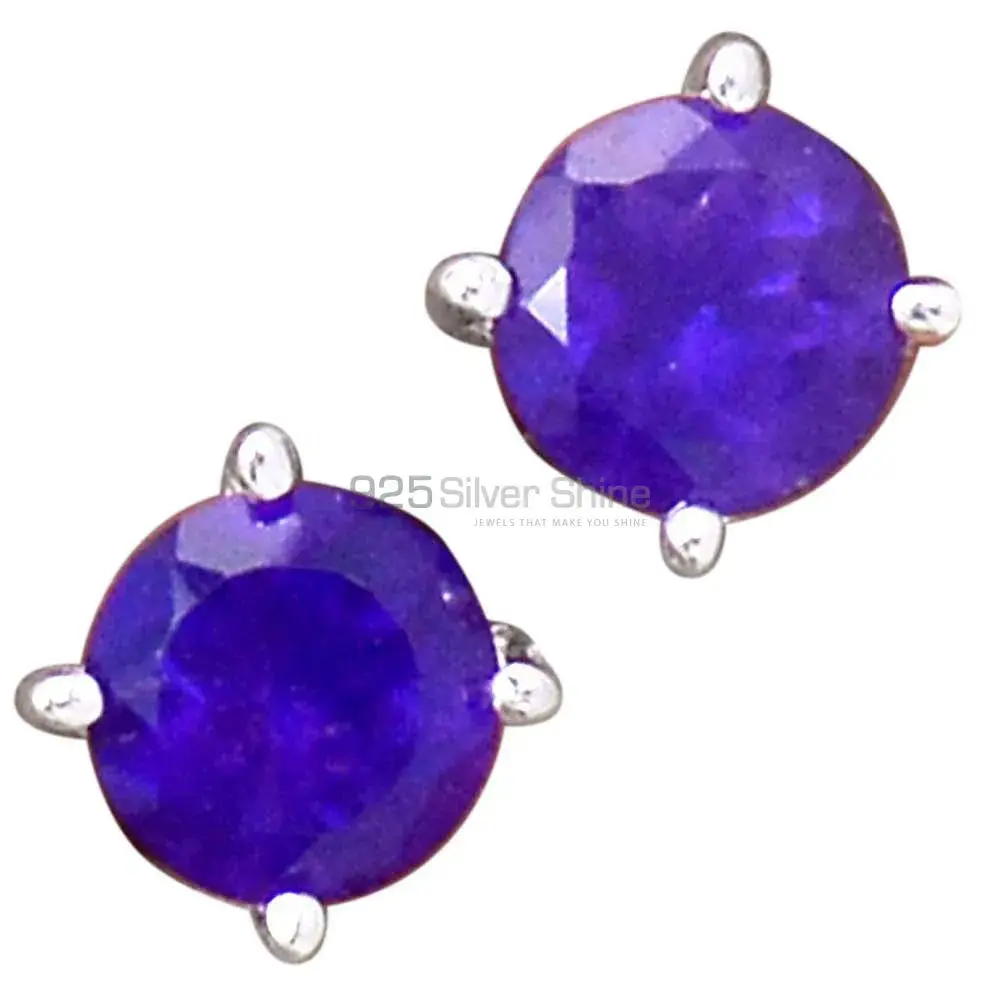 Unique 925 Sterling Silver Earrings In Amethyst Gemstone Jewelry 925SE2694_0