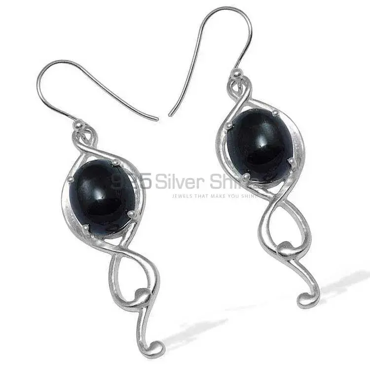Unique 925 Sterling Silver Earrings In Black Onyx Gemstone Jewelry 925SE828_0