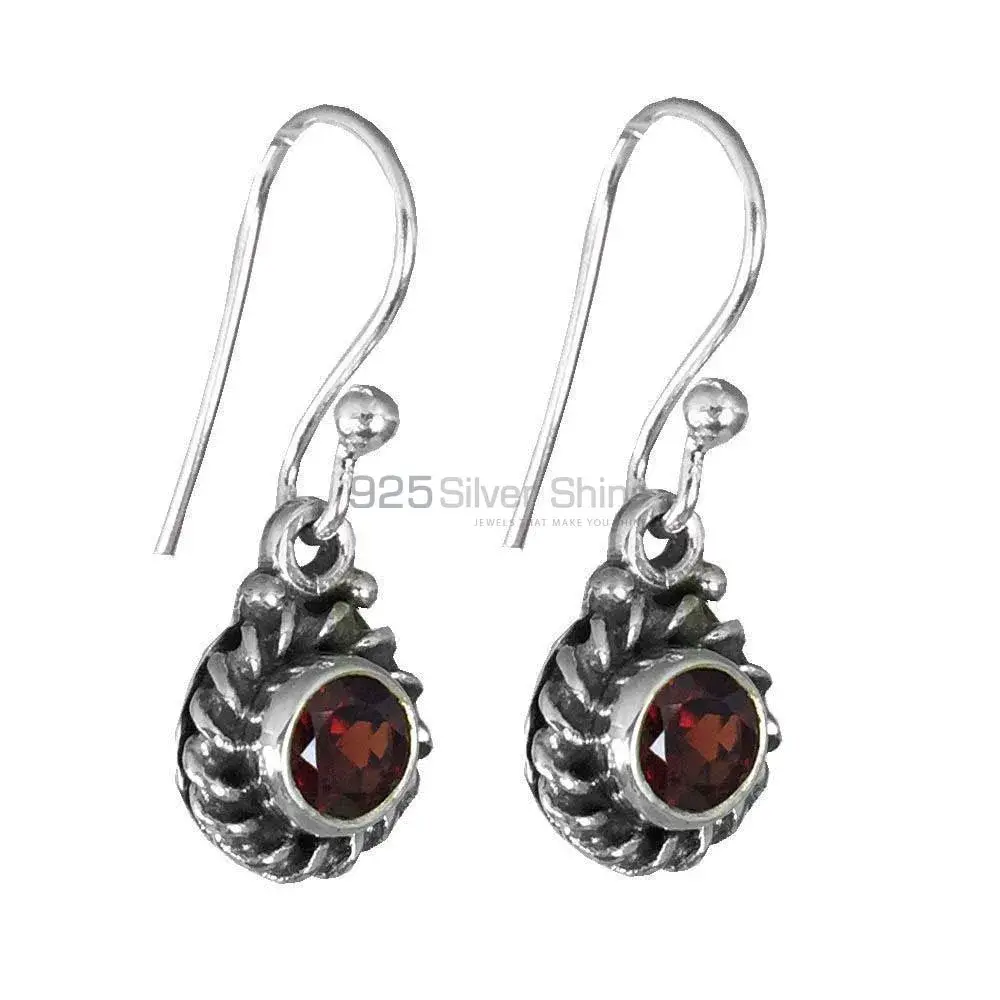 Unique 925 Sterling Silver Earrings In Garnet Gemstone Jewelry 925SE1372_0