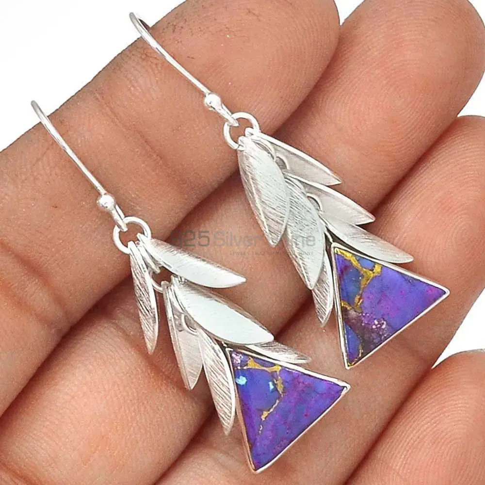 925 Sterling Silver Earrings In Mohave Copper Turquoise Gemstone Jewelry 925SE3019_1