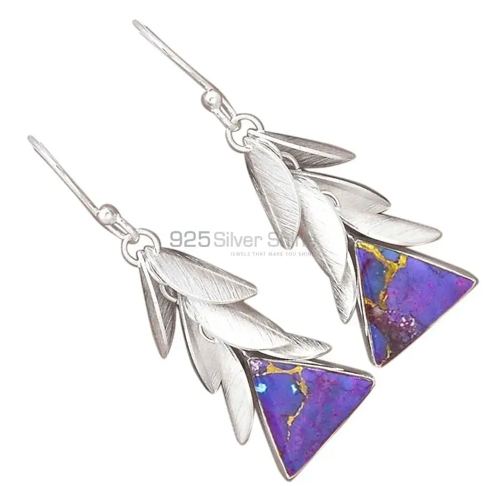 925 Sterling Silver Earrings In Mohave Copper Turquoise Gemstone Jewelry 925SE3019_2