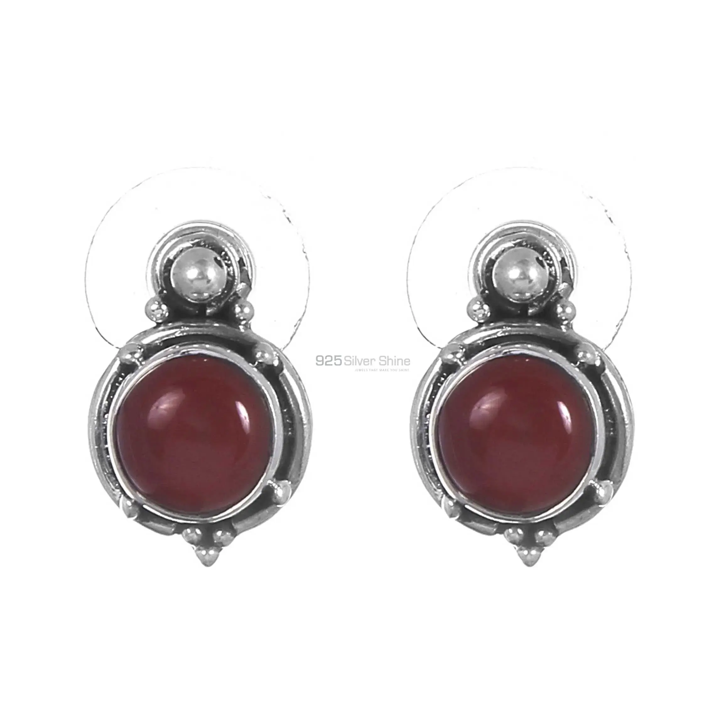 925 Sterling Silver Earrings In Red Onyx Gemstone Jewelry 925SE275_0