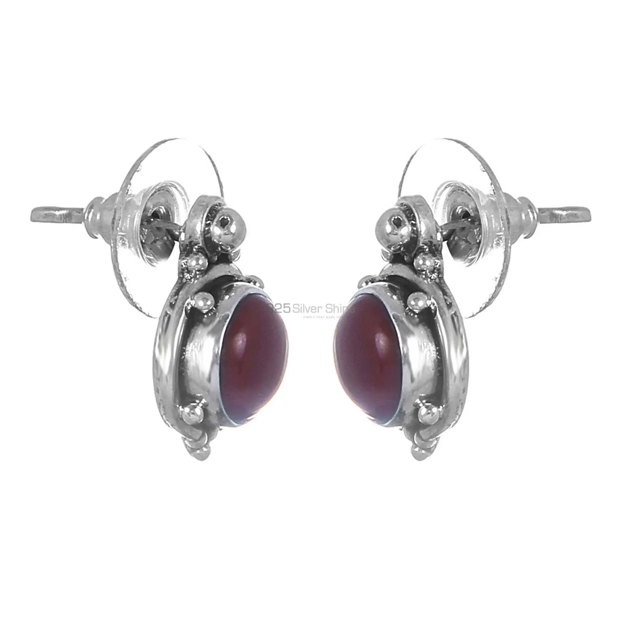 Unique 925 Sterling Silver Earrings In Red Onyx Gemstone Jewelry 925SE275_0