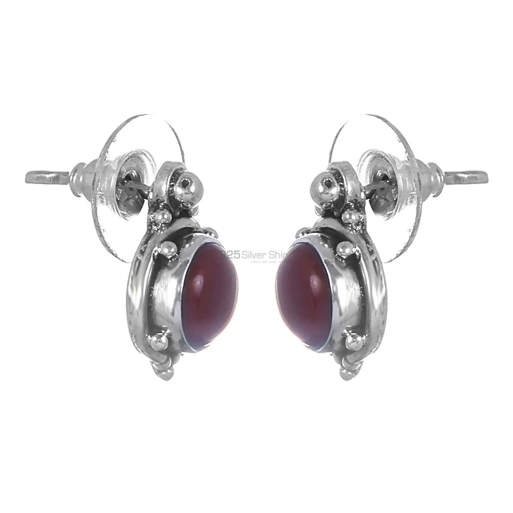 925 Sterling Silver Earrings In Red Onyx Gemstone Jewelry 925SE275_1