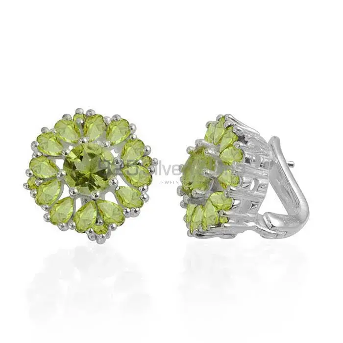 925 Sterling Silver Earrings In Peridot Gemstone Jewelry 925SE986_0