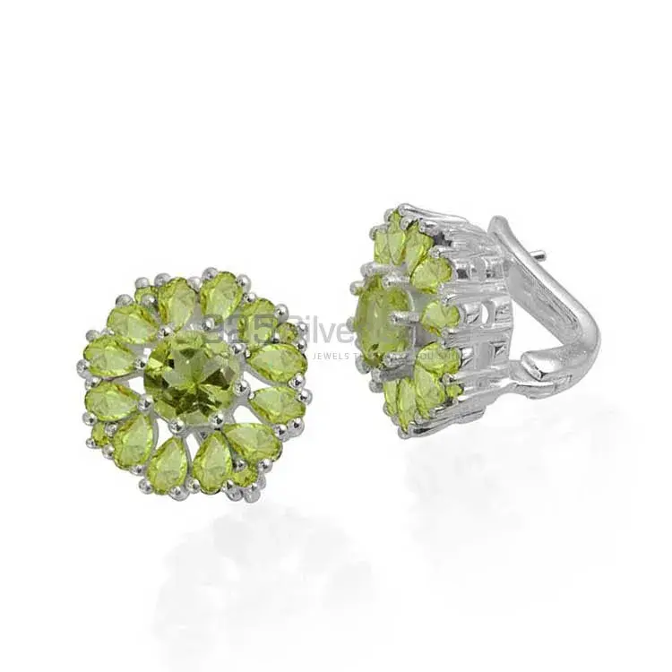 Unique 925 Sterling Silver Earrings In Peridot Gemstone Jewelry 925SE986_0