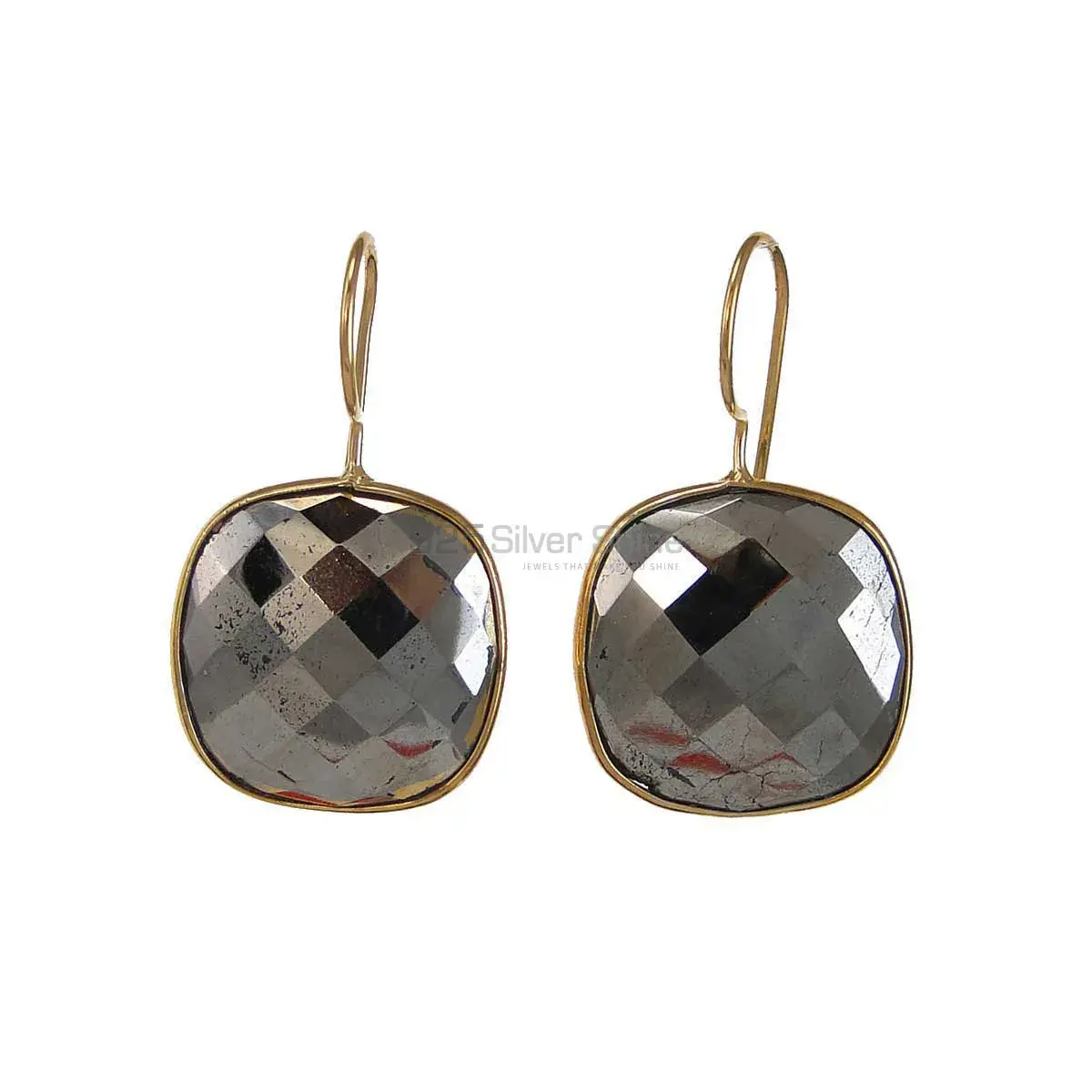 925 Sterling Silver Earrings In Pyrite Gemstone Jewelry 925SE1968_0