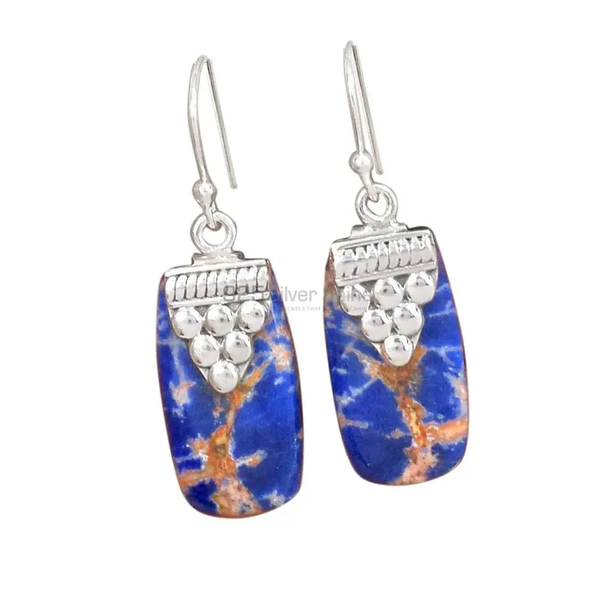 925 Sterling Silver Earrings In Sodalite Gemstone Jewelry 925SE2464_0