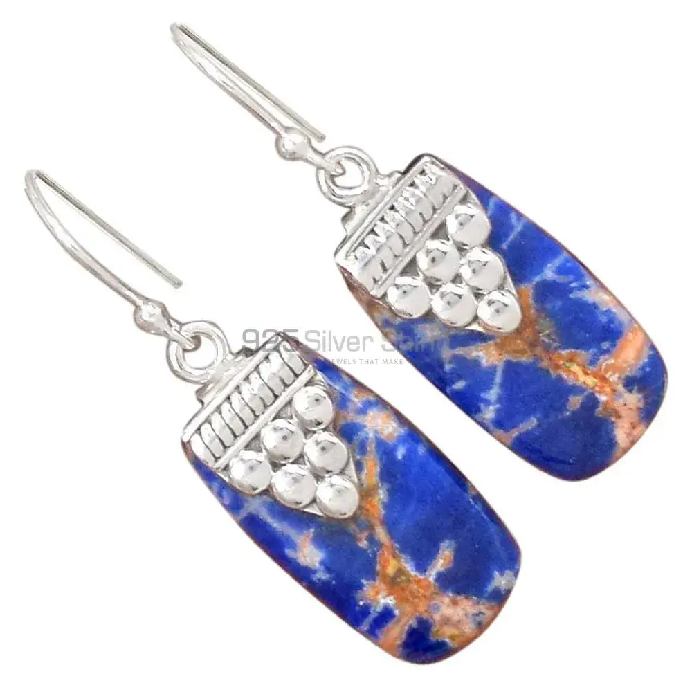925 Sterling Silver Earrings In Sodalite Gemstone Jewelry 925SE2464_2