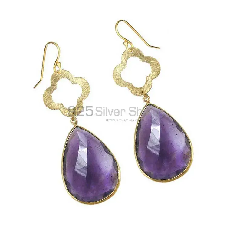 925 Sterling Silver Earrings In Amethyst Gemstone Jewelry 925SE1899_1