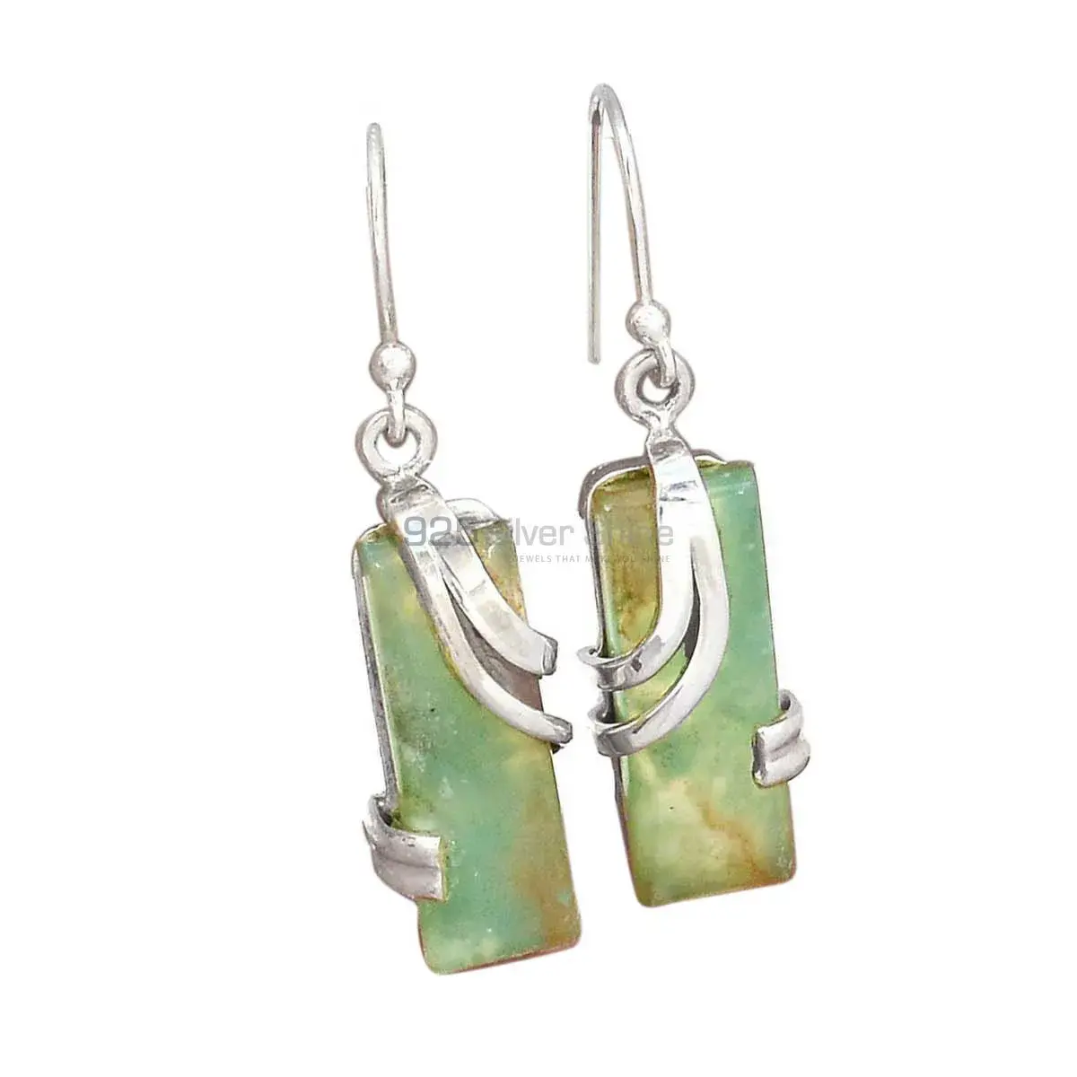 Unique 925 Sterling Silver Earrings Wholesaler In Chrysoprase Gemstone Jewelry 925SE2079