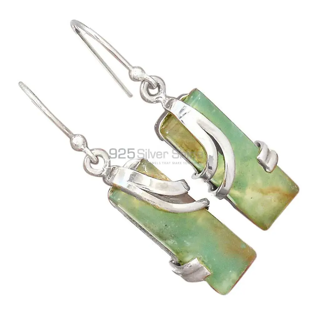 Unique 925 Sterling Silver Earrings Wholesaler In Chrysoprase Gemstone Jewelry 925SE2079_1