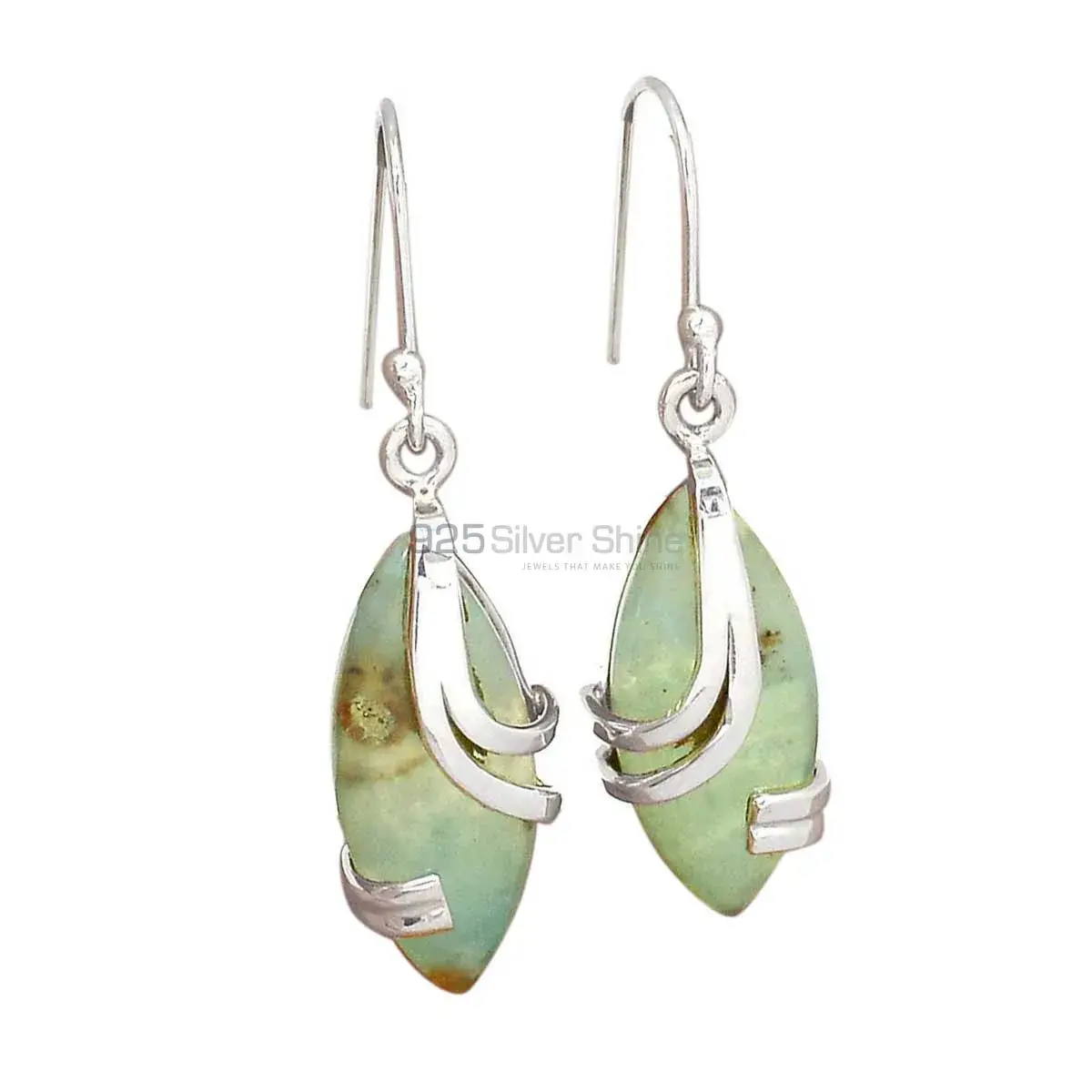 Unique 925 Sterling Silver Earrings Wholesaler In Chrysoprase Gemstone Jewelry 925SE2079_2