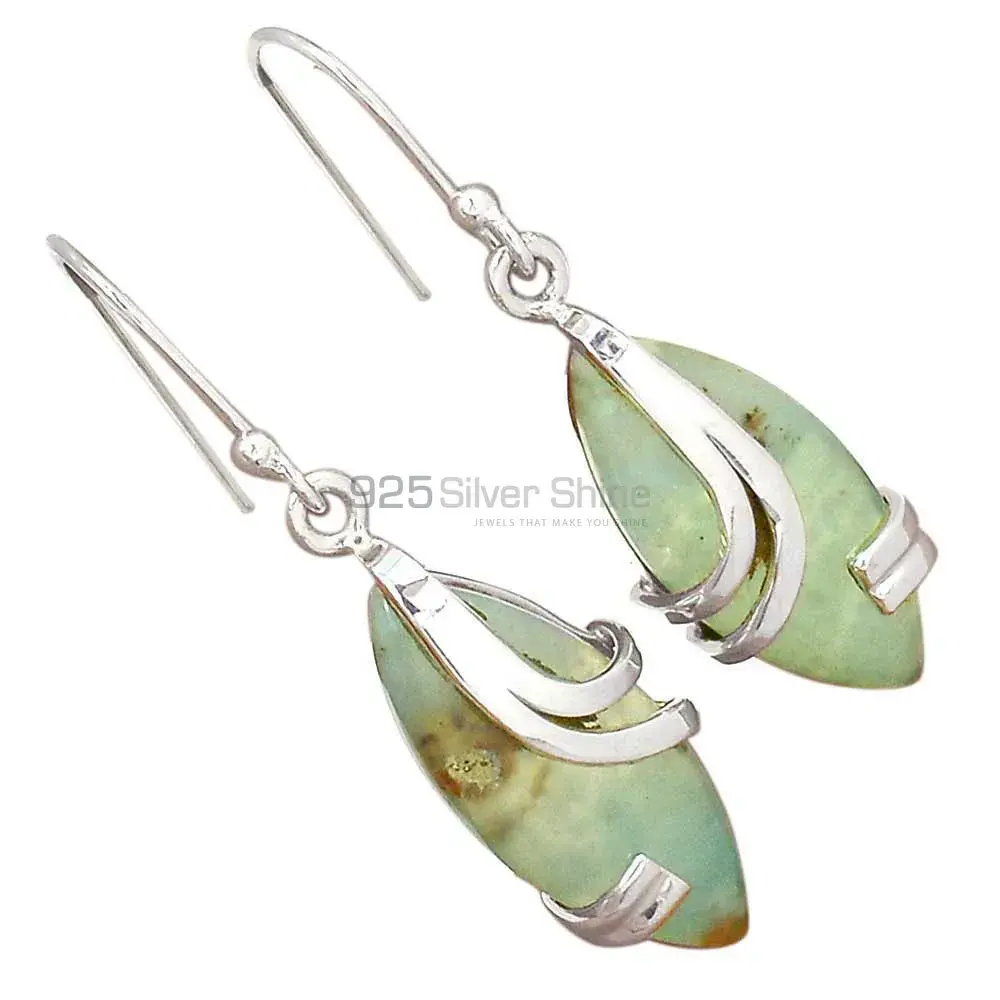 Unique 925 Sterling Silver Earrings Wholesaler In Chrysoprase Gemstone Jewelry 925SE2079_3