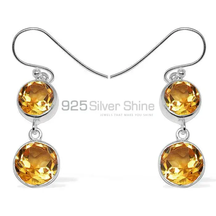 925 Sterling Silver Earrings In Citrine Gemstone Jewelry 925SE1154_0