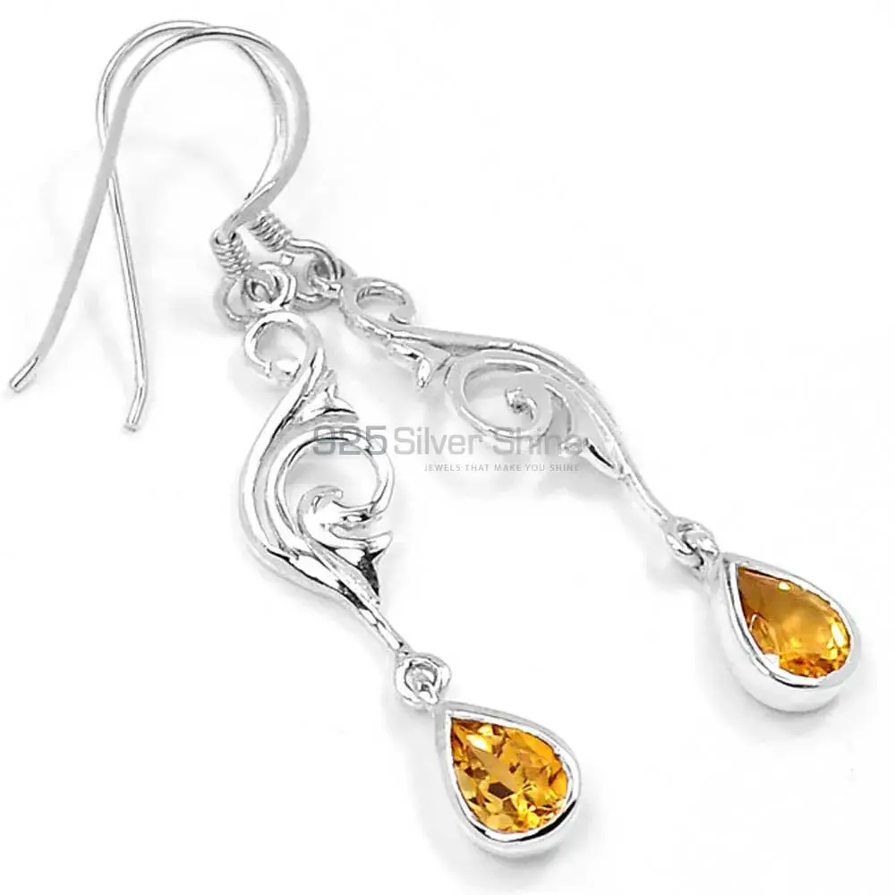 Unique 925 Sterling Silver Earrings Wholesaler In Citrine Gemstone Jewelry 925SE522