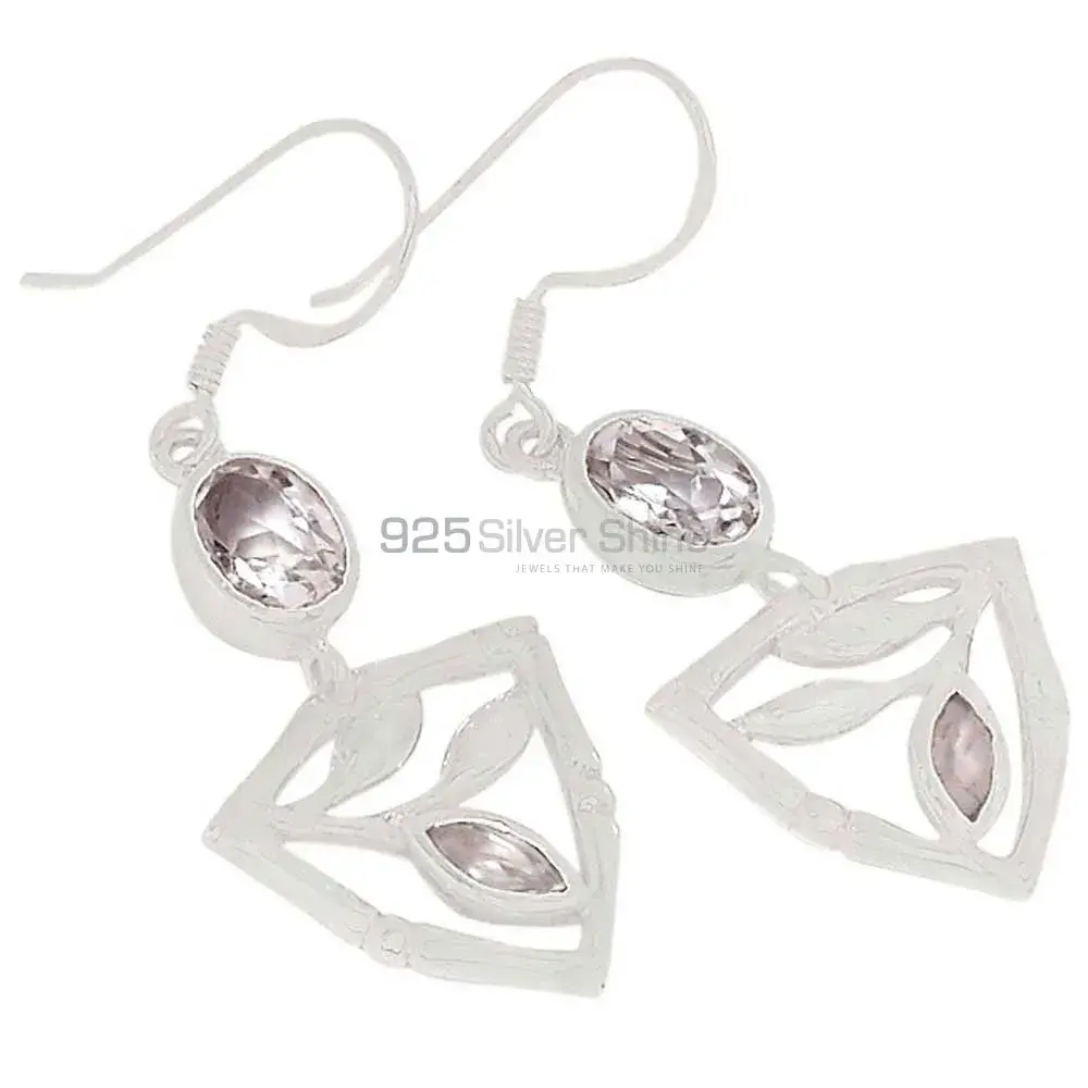 925 Sterling Silver Earrings In Crystal Gemstone Jewelry 925SE364_0