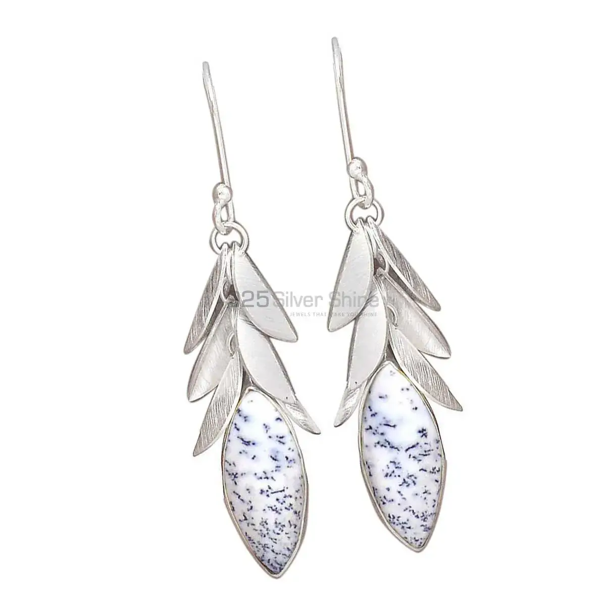 Unique 925 Sterling Silver Earrings Wholesaler In Dendritic Opal Gemstone Jewelry 925SE3029