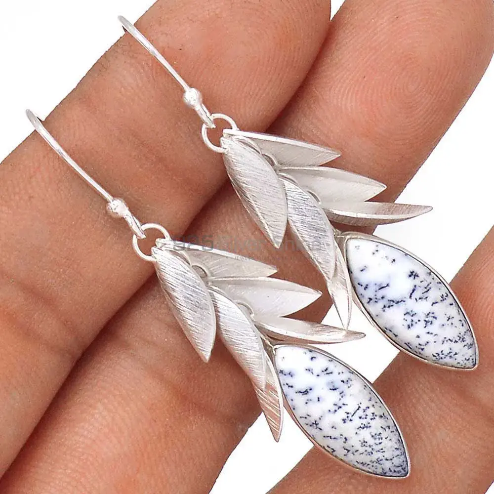 Unique 925 Sterling Silver Earrings Wholesaler In Dendritic Opal Gemstone Jewelry 925SE3029_1