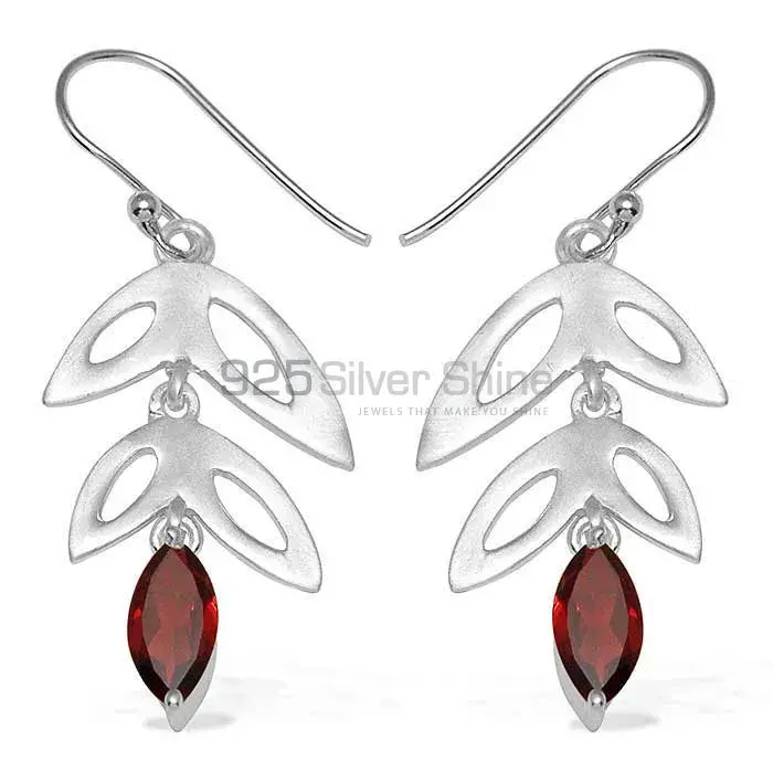 Unique 925 Sterling Silver Earrings Wholesaler In Garnet Gemstone Jewelry 925SE759