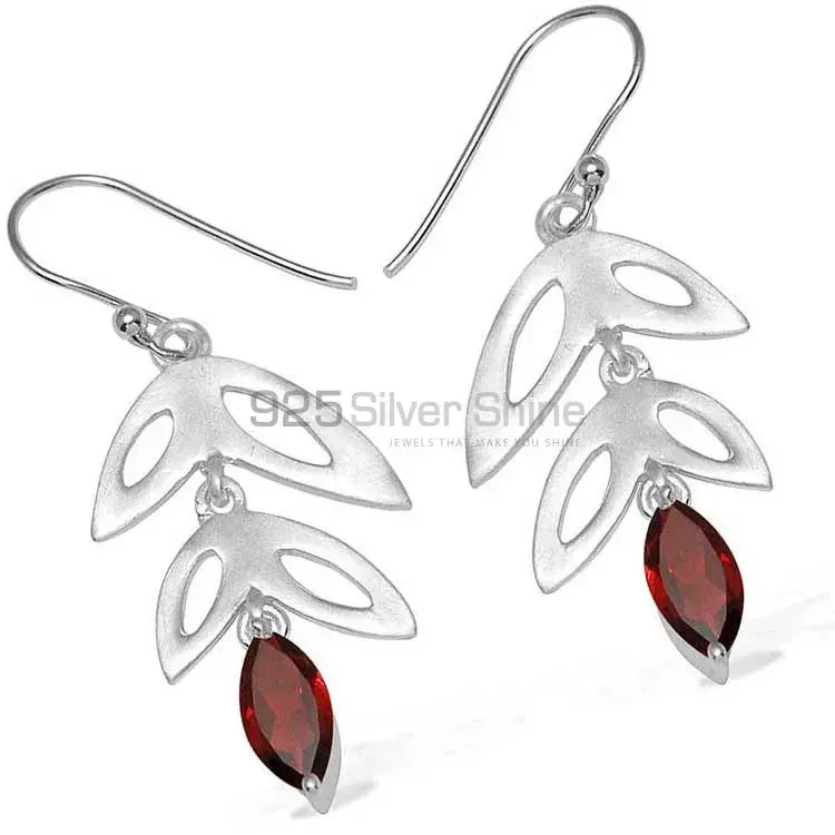 Unique 925 Sterling Silver Earrings Wholesaler In Garnet Gemstone Jewelry 925SE759_0