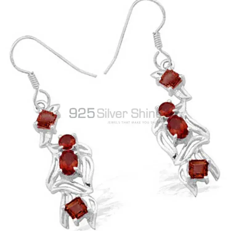 Unique 925 Sterling Silver Earrings Wholesaler In Garnet Gemstone Jewelry 925SE917_0