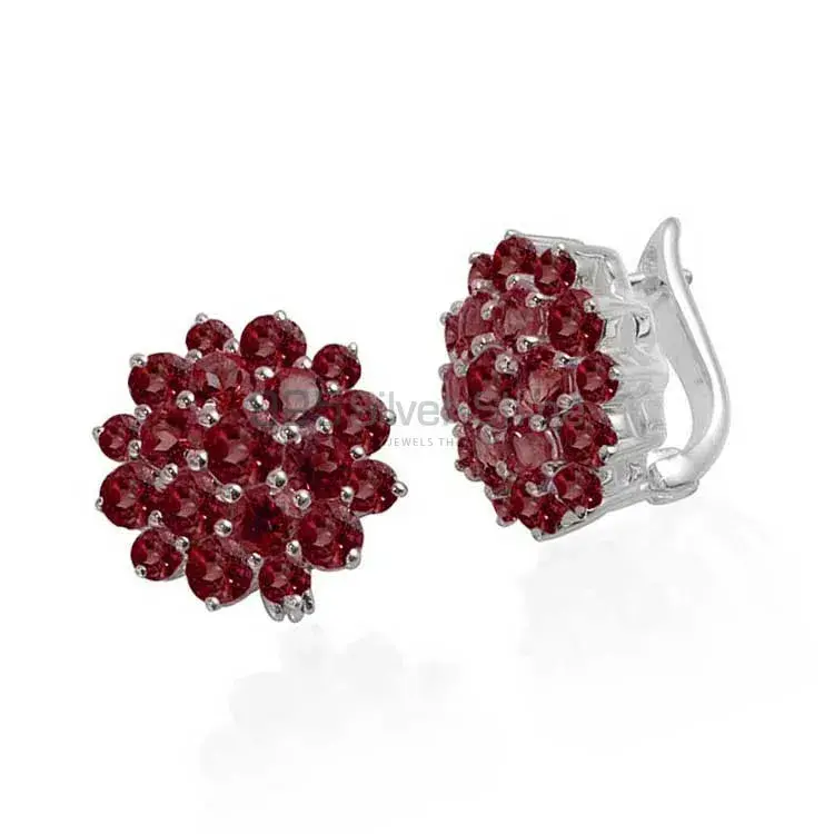 925 Sterling Silver Earrings In Garnet Gemstone Jewelry 925SE996_1