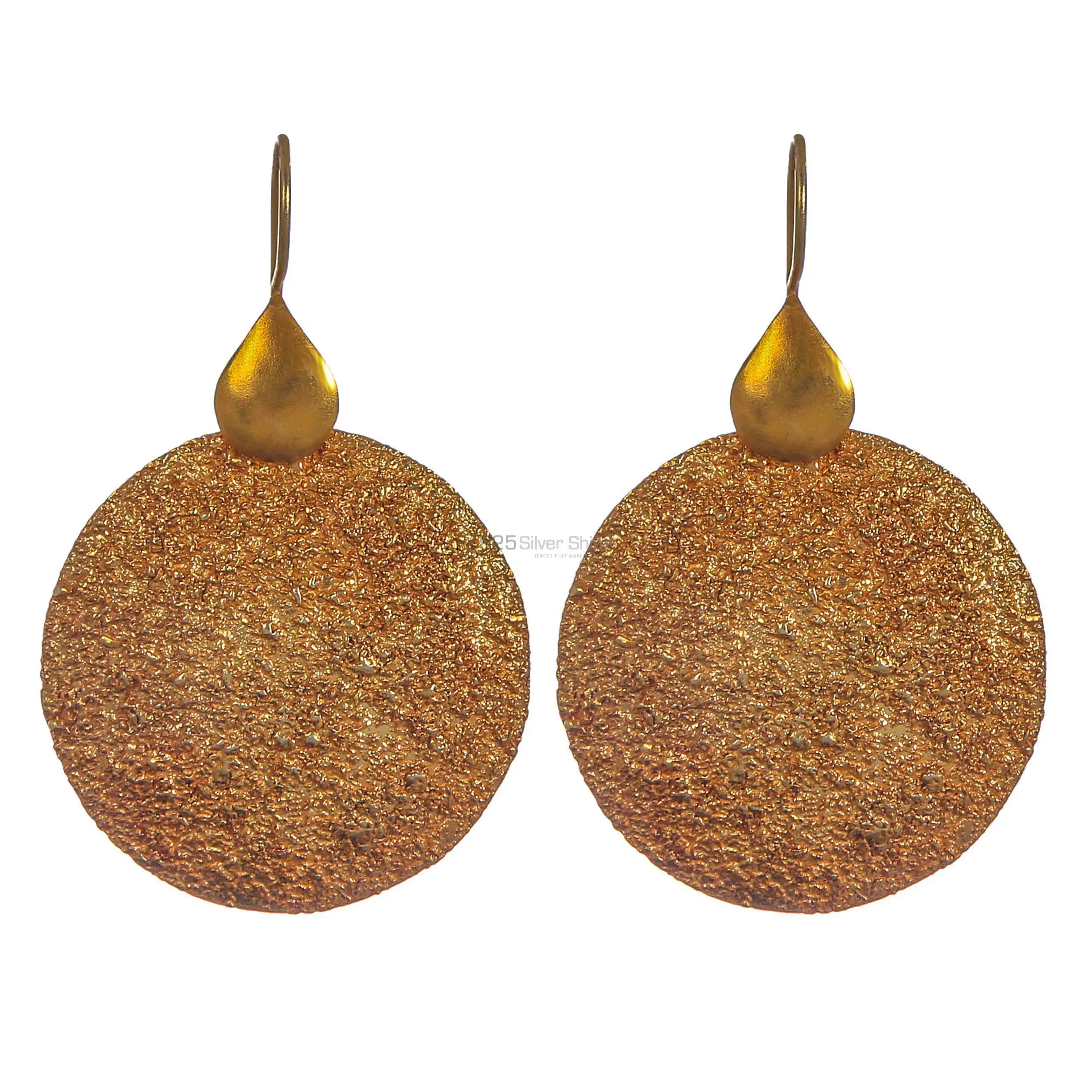 925 Sterling Silver Earrings In Gold Plated 925SE285_0