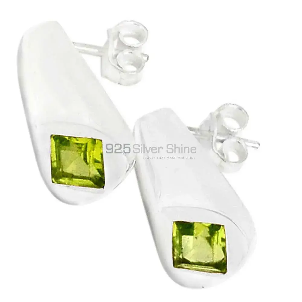 Unique 925 Sterling Silver Earrings Wholesaler In Peridot Gemstone Jewelry 925SE443