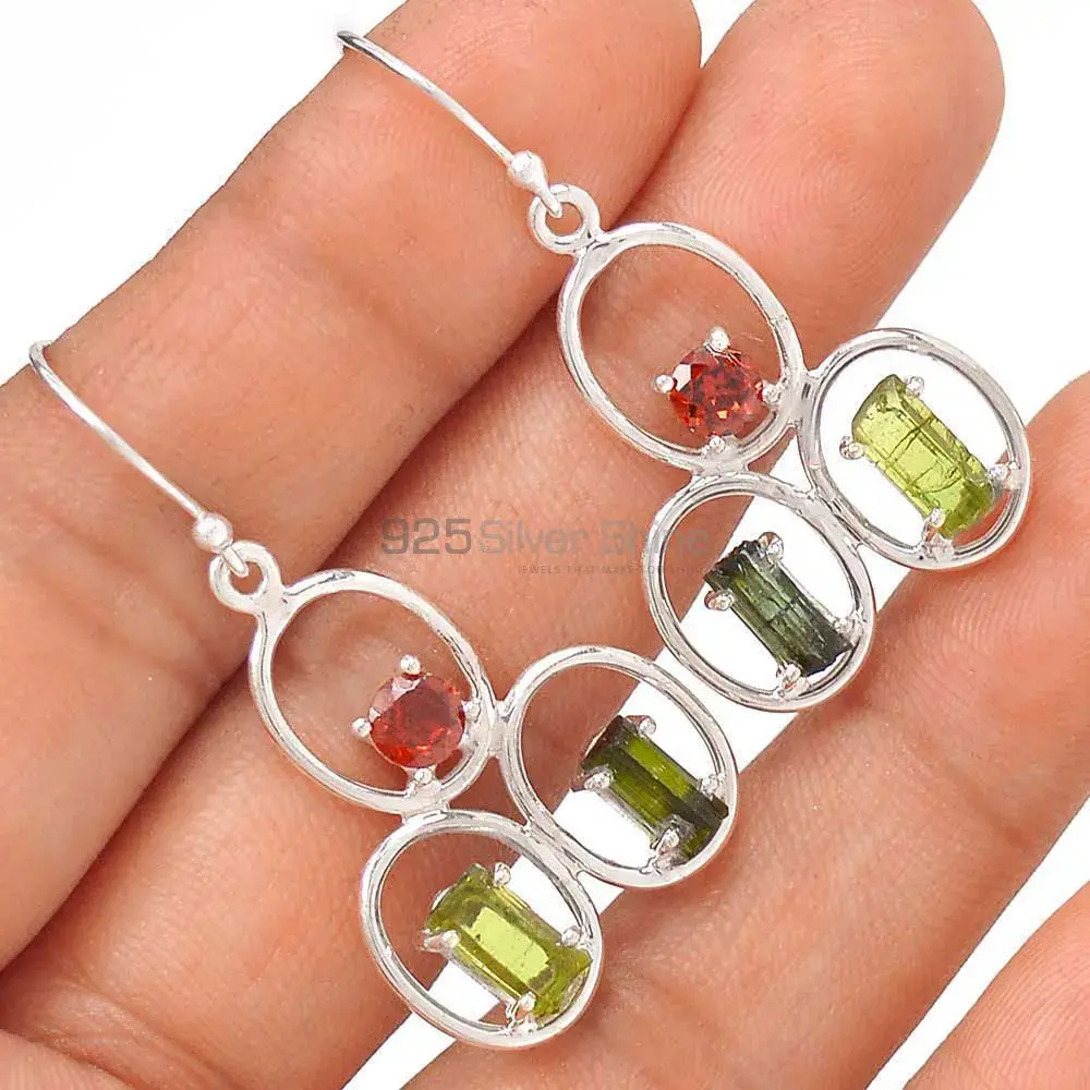 Unique 925 Sterling Silver Earrings Wholesaler In Tourmaline Gemstone Jewelry 925SE2632_1