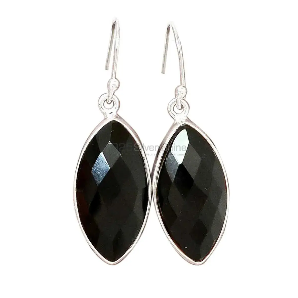 Unique 925 Sterling Silver Handmade Earrings Exporters In Black Onyx Gemstone Jewelry 925SE2710