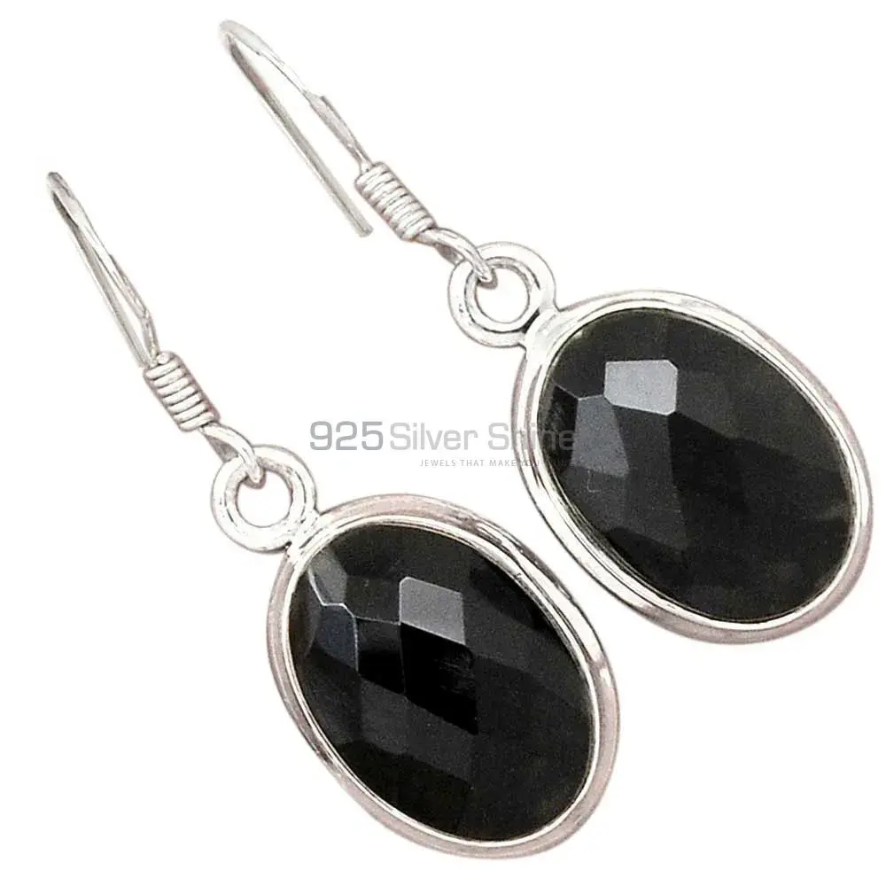 Unique 925 Sterling Silver Handmade Earrings Exporters In Black Onyx Gemstone Jewelry 925SE2710_0