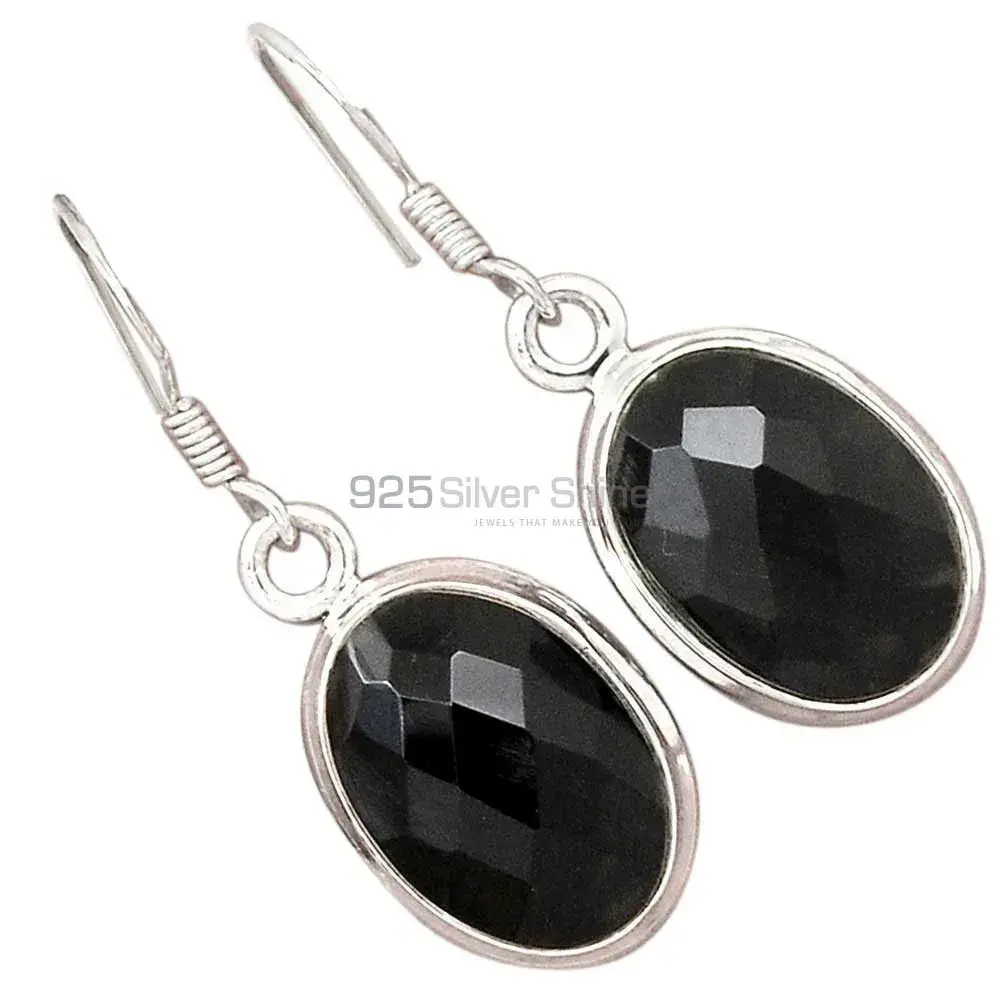 925 Sterling Silver Handmade Earrings In Black Onyx Gemstone Jewelry 925SE2710_1