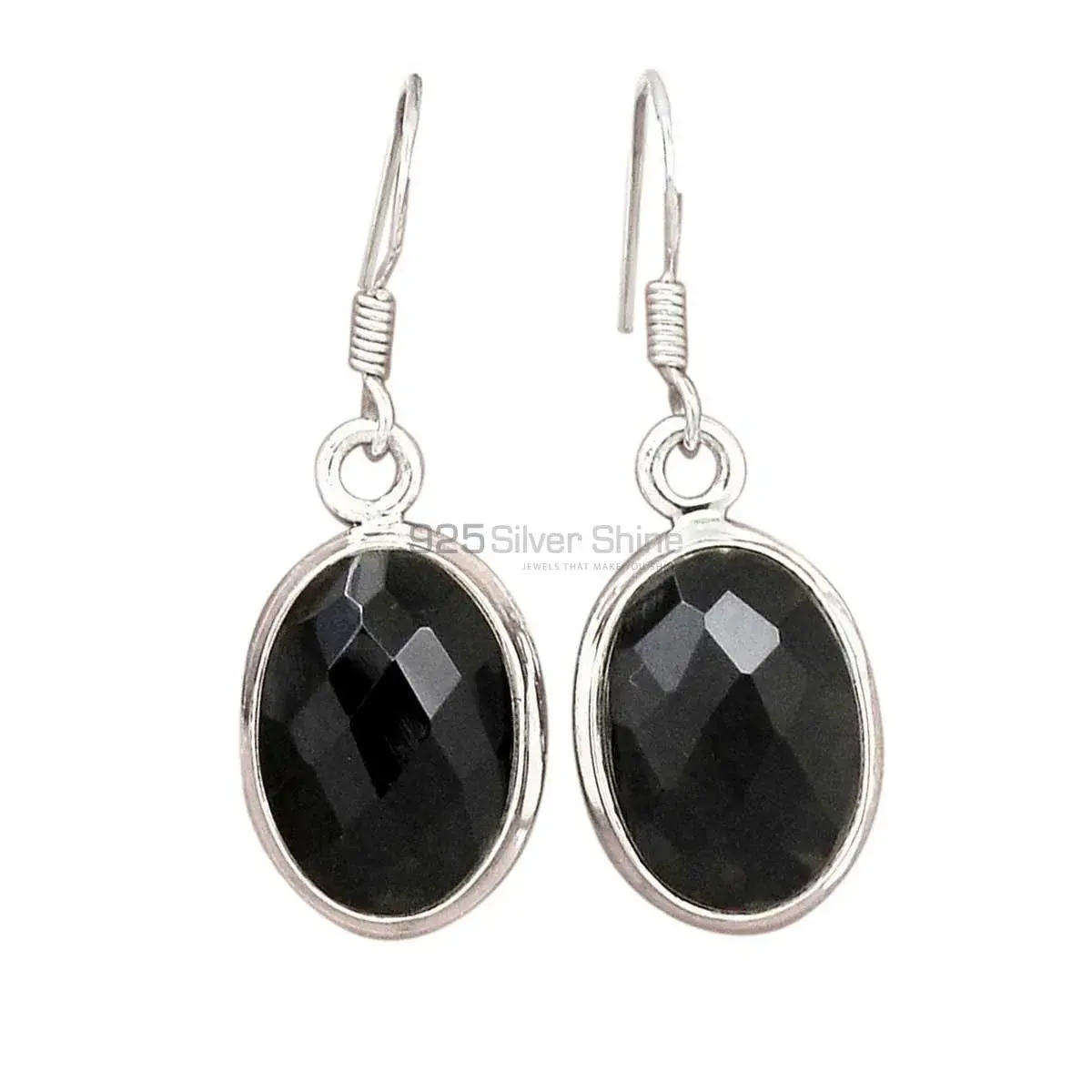 Unique 925 Sterling Silver Handmade Earrings Exporters In Black Onyx Gemstone Jewelry 925SE2710_10