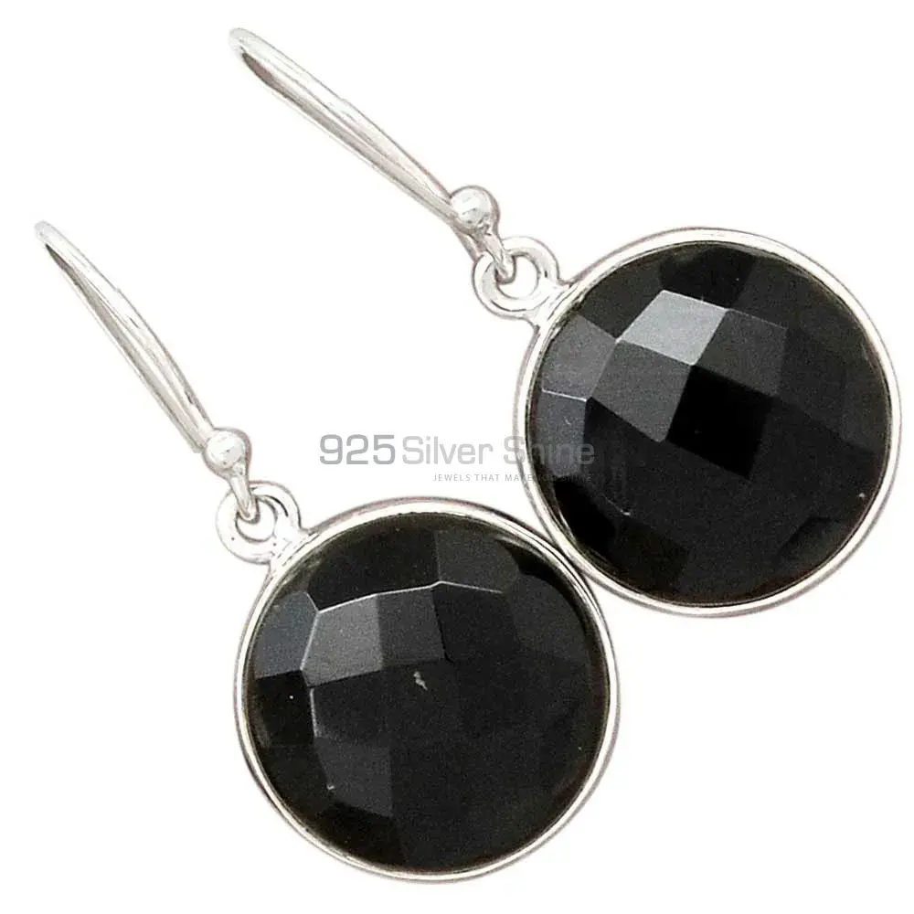 Unique 925 Sterling Silver Handmade Earrings Exporters In Black Onyx Gemstone Jewelry 925SE2710_11