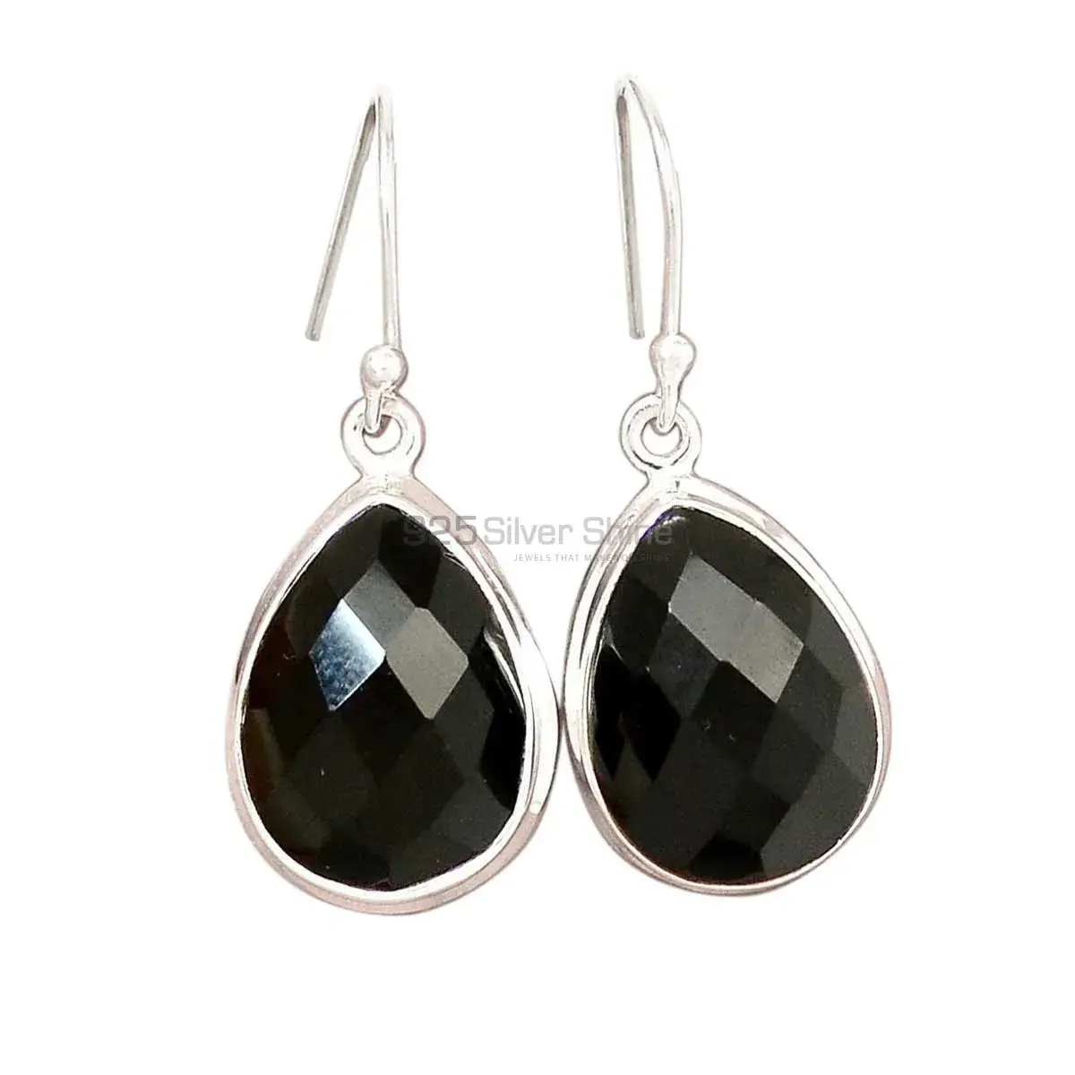 Unique 925 Sterling Silver Handmade Earrings Exporters In Black Onyx Gemstone Jewelry 925SE2710_13