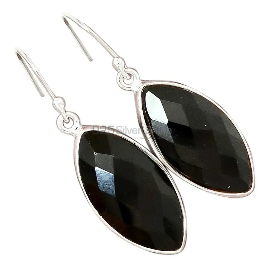 Unique 925 Sterling Silver Handmade Earrings Exporters In Black Onyx Gemstone Jewelry 925SE2710_2