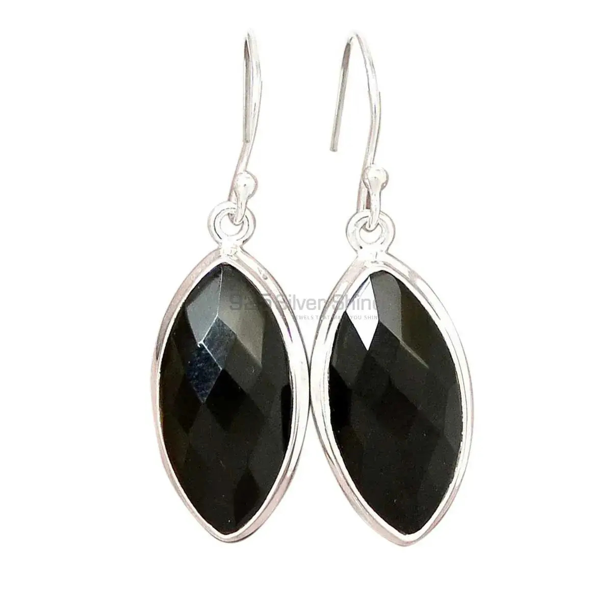 Unique 925 Sterling Silver Handmade Earrings Exporters In Black Onyx Gemstone Jewelry 925SE2710_3