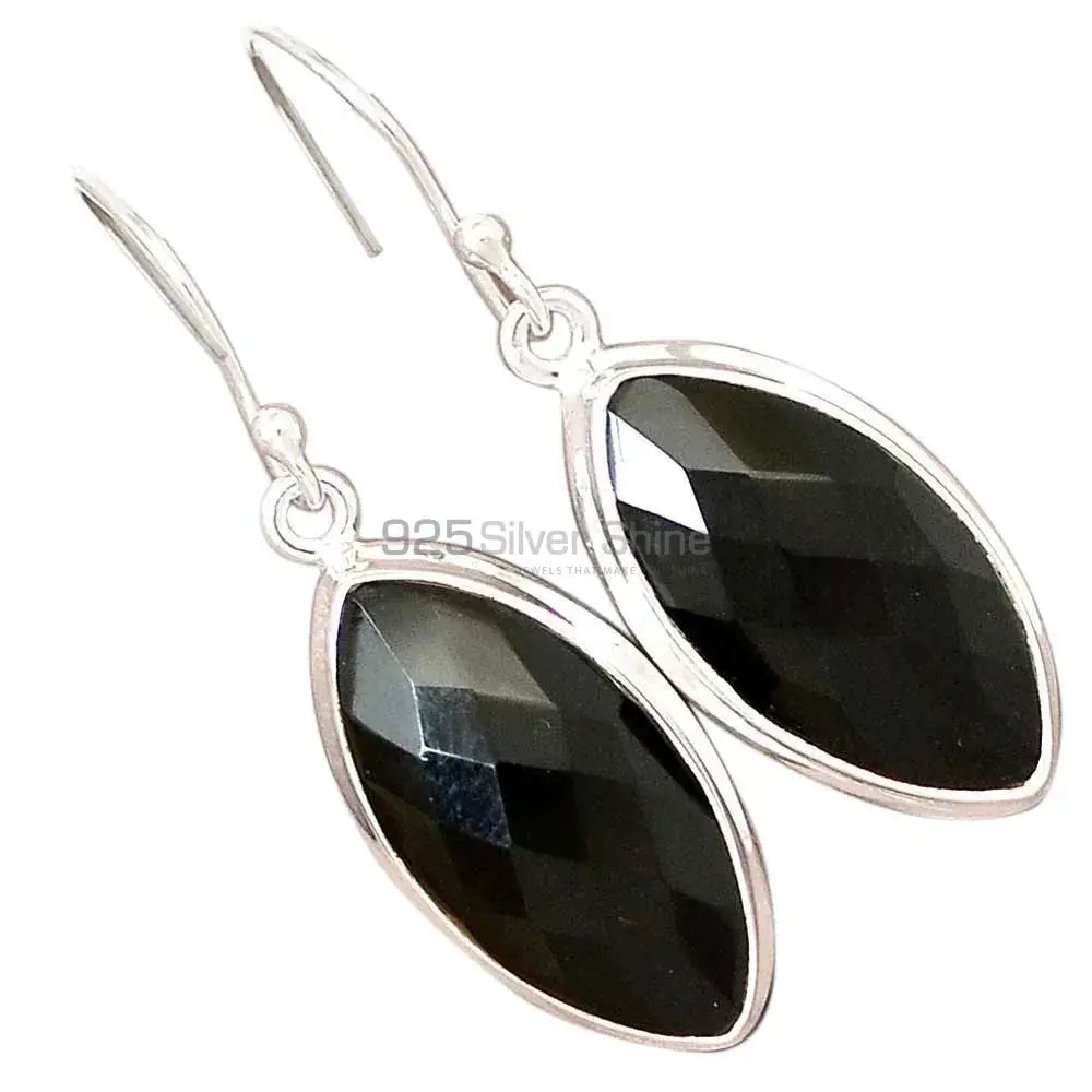 Unique 925 Sterling Silver Handmade Earrings Exporters In Black Onyx Gemstone Jewelry 925SE2710_4