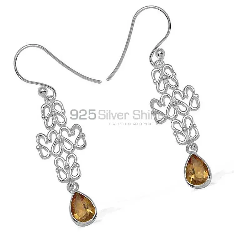 Unique 925 Sterling Silver Handmade Earrings Exporters In Citrine Gemstone Jewelry 925SE769_0