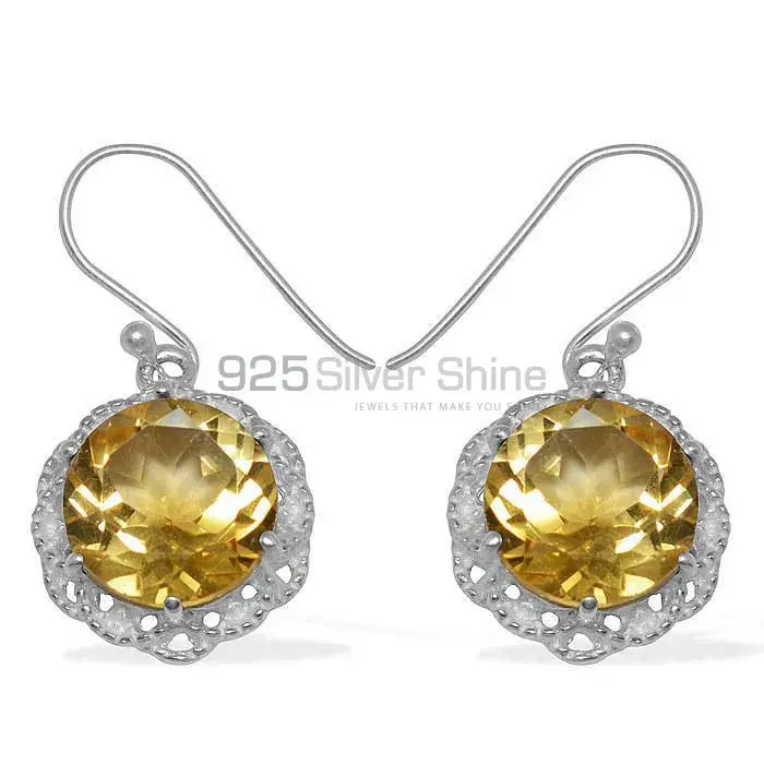 925 Sterling Silver Handmade Earrings In Citrine Gemstone Jewelry 925SE848_0