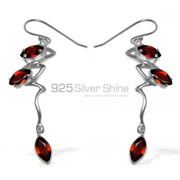 925 Sterling Silver Handmade Earrings In Garnet Gemstone Jewelry 925SE927