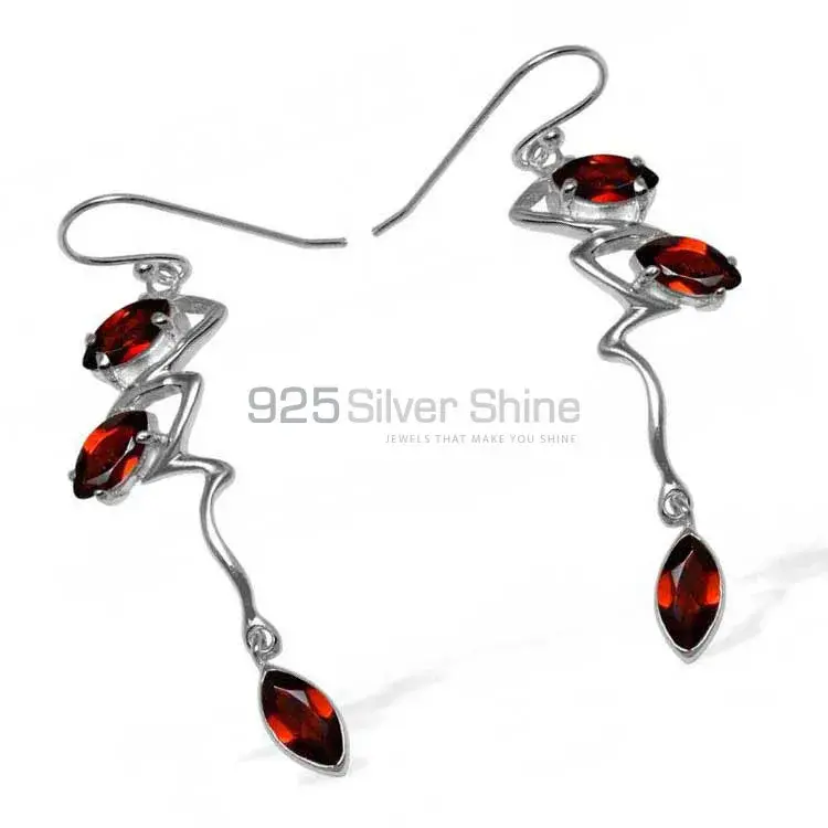 Unique 925 Sterling Silver Handmade Earrings Exporters In Garnet Gemstone Jewelry 925SE927_0