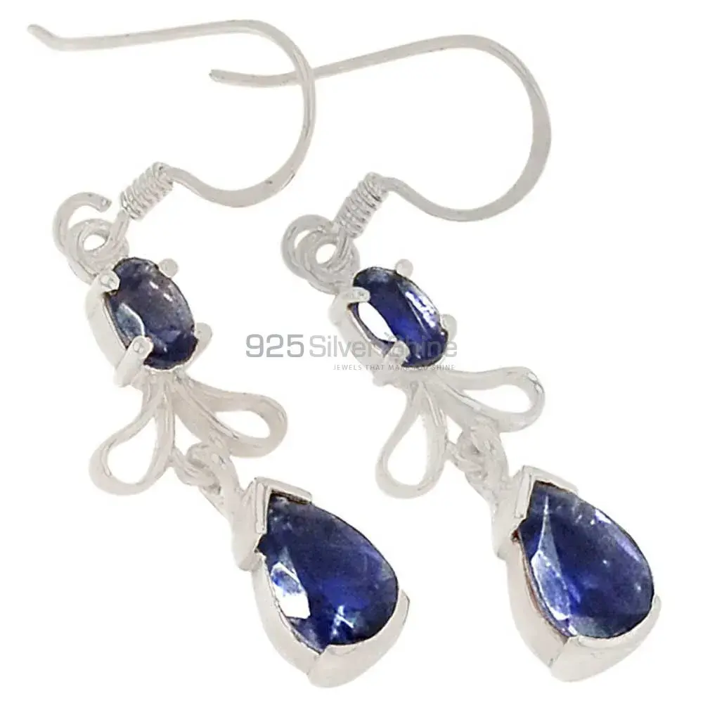 925 Sterling Silver Handmade Earrings In Iolite Gemstone Jewelry 925SE374