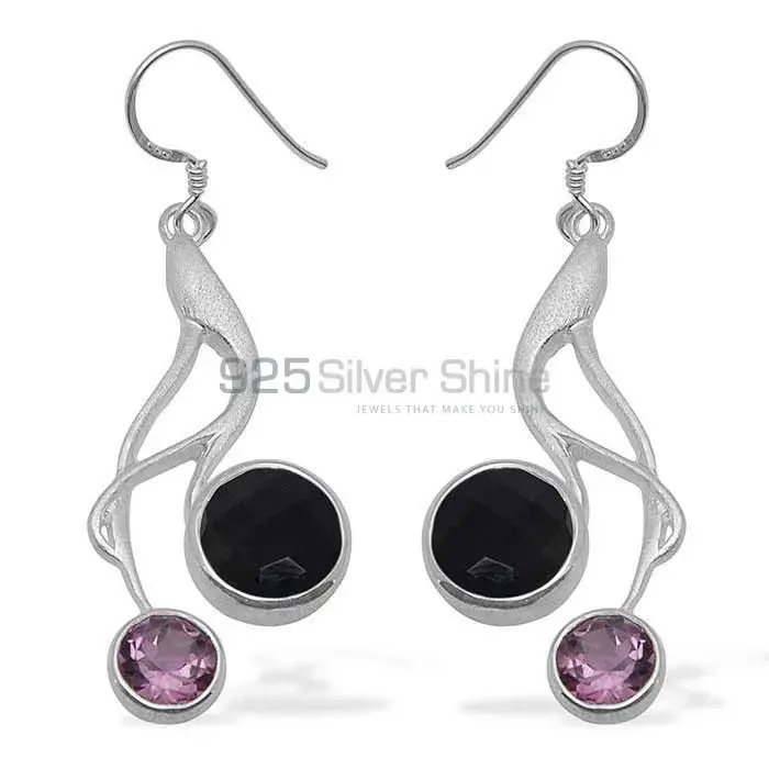 Unique 925 Sterling Silver Handmade Earrings Exporters In Multi Gemstone Jewelry 925SE1085